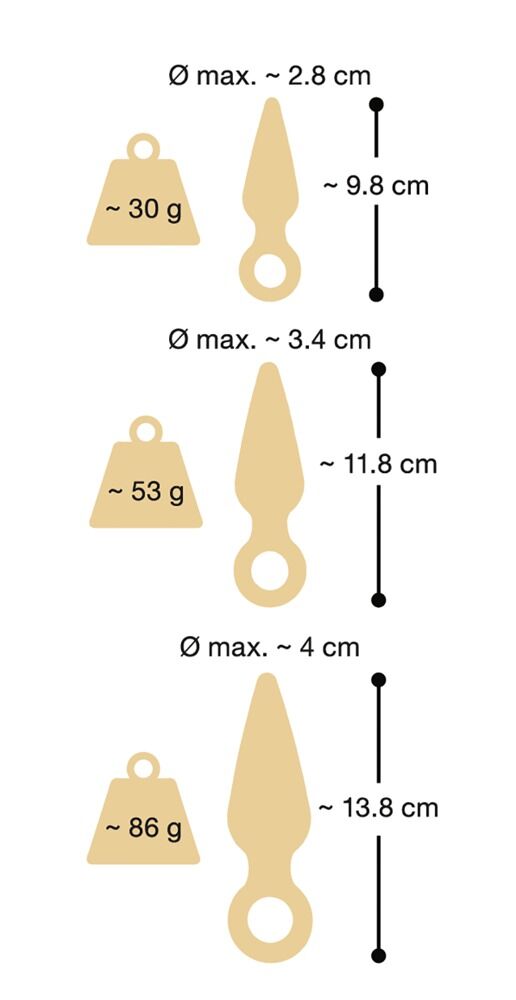 3-teiliges Analplug-Set