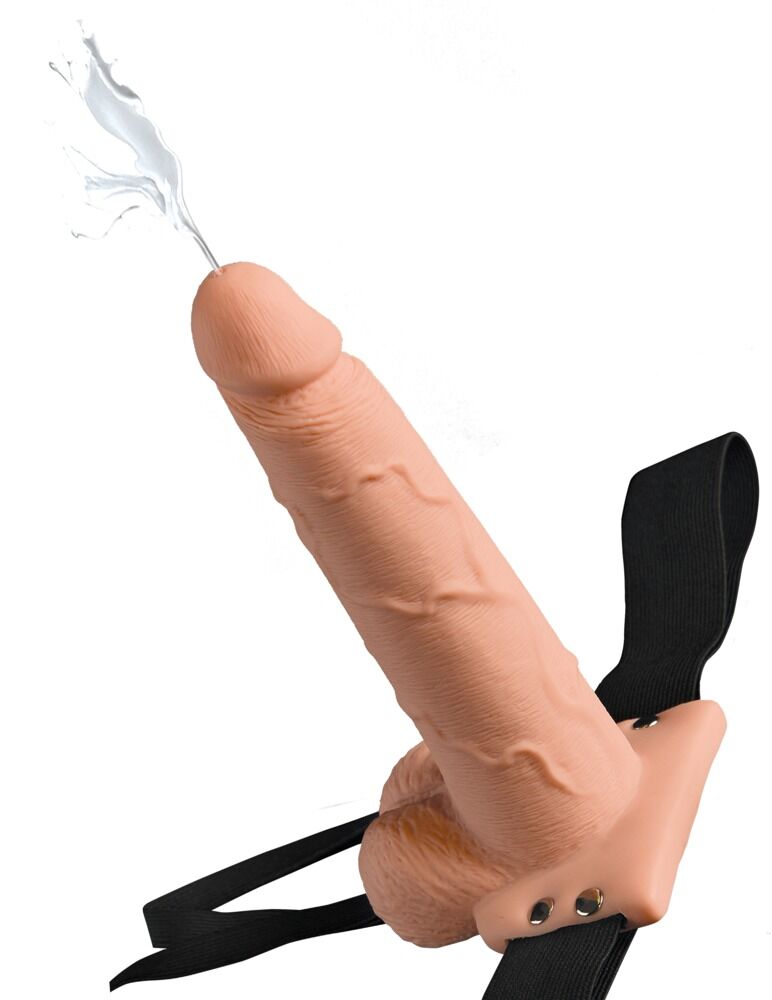 Umschnalldildo "7,6 " Hollow Strap-on Squirting" mit Spritzfunktion