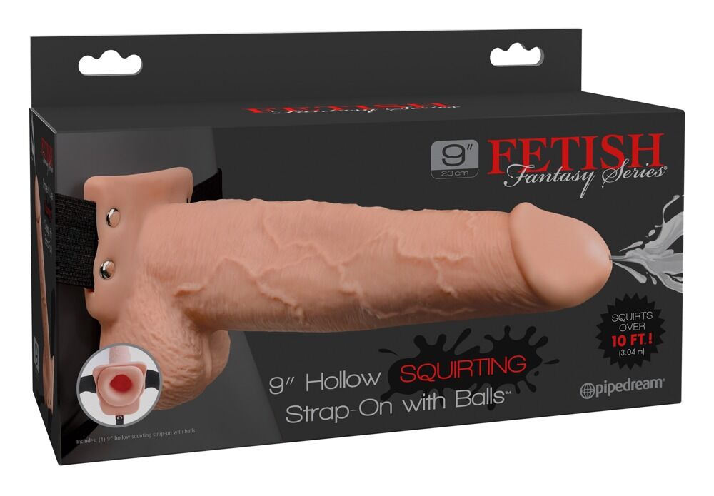 Umschnalldildo "7,6 " Hollow Strap-on Squirting" mit Spritzfunktion