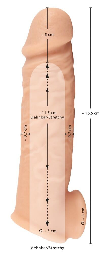 Penishülle „Realistixxx Extension“ verlängert um 5 cm