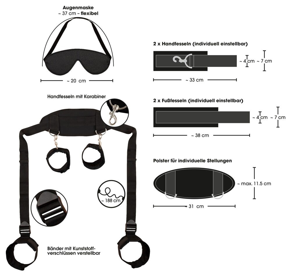"Hals/Nacken-Hand-Fuß-Fessel" inklusive Augenmaske