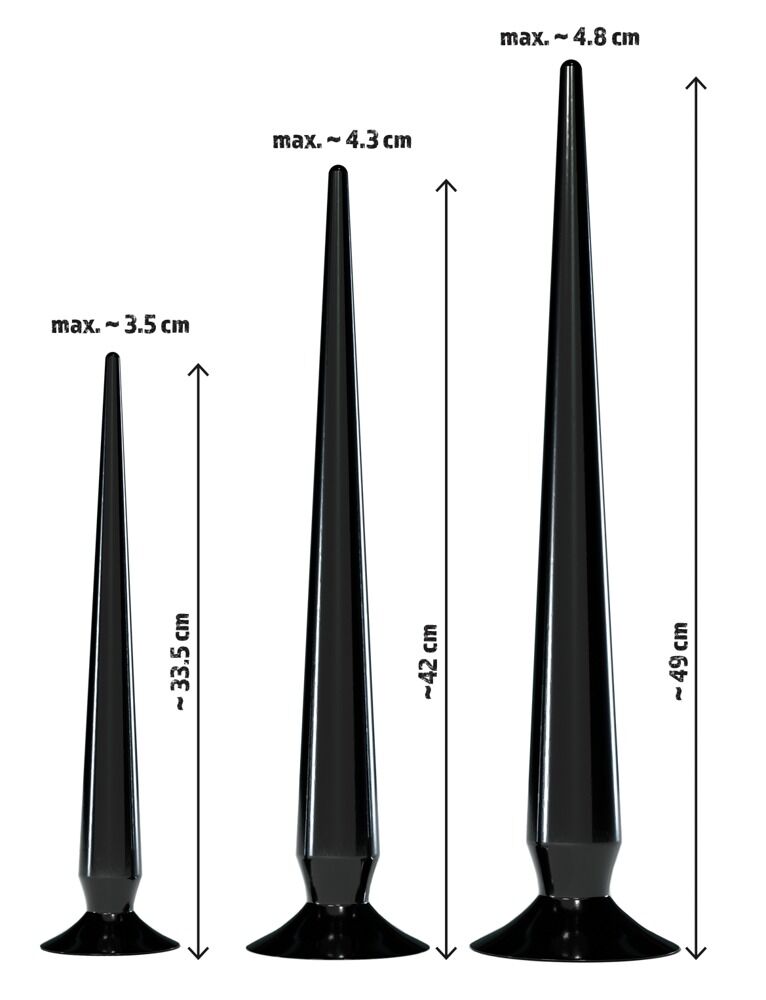 3-teiliges Analplug-Set „Super Long Flexible Butt Plug Set“, verschiedene Extra-Längen und Gewichte