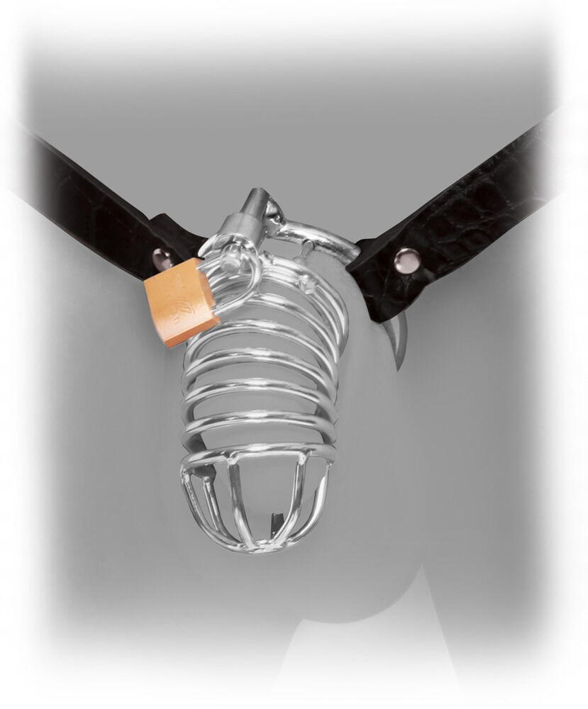Peniskäfig  „Extreme Chastity Belt“ mit Hüftgurt aus Leder