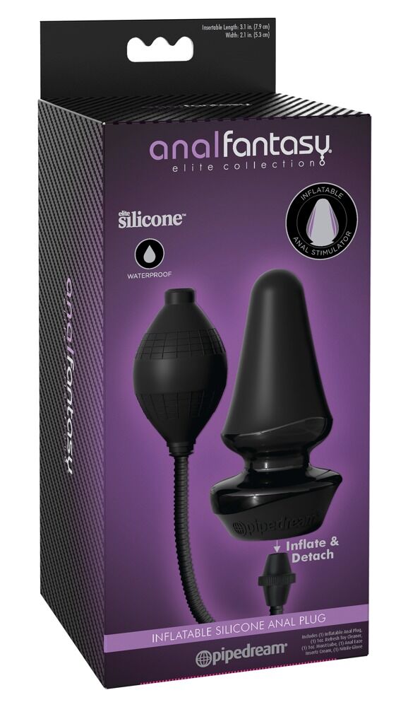 Aufblasbarer Plug „Inflatable Silicone Anal Plug“, mit abnehmbarem Schlauch