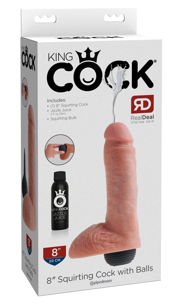 Dildo „8" Squirting Cock with Balls“, 20 cm