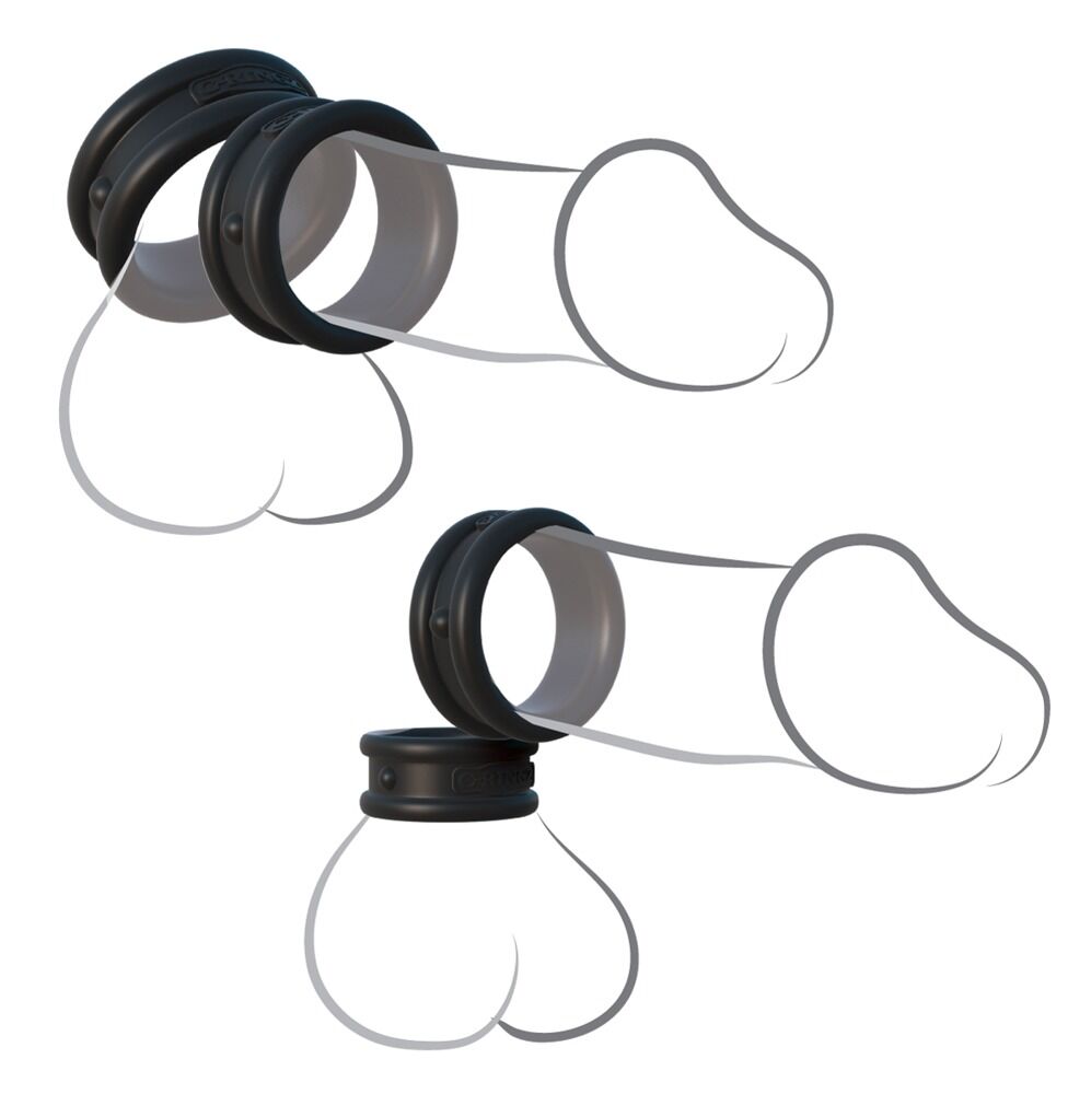 2-teiliges Set Hoden-Penisringe „Max-Width Silicone Rings“