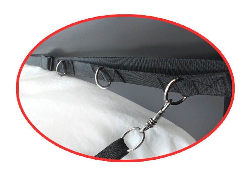 Bettfesseln „Ultimate Bed Restraint System “, mit Hand- und Fußfesseln.