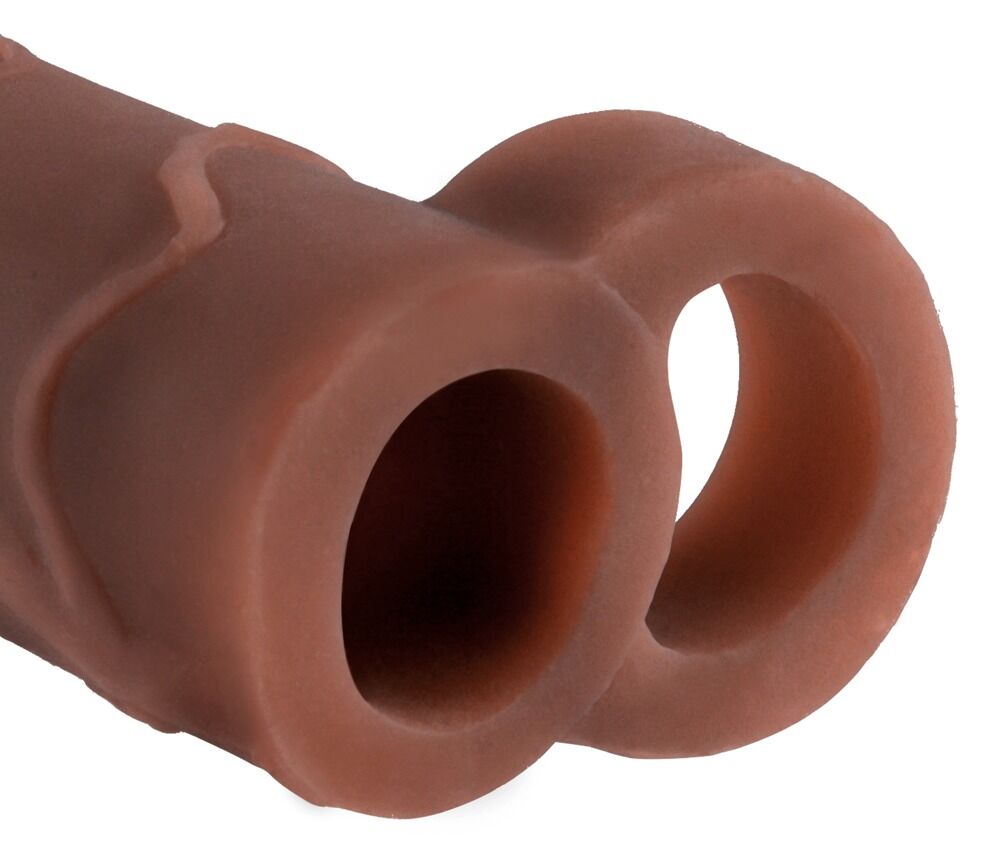 Penishülle mit Hodenring „Perfect 2" Extension with Ball Strap“, verlängert um 5,1 cm