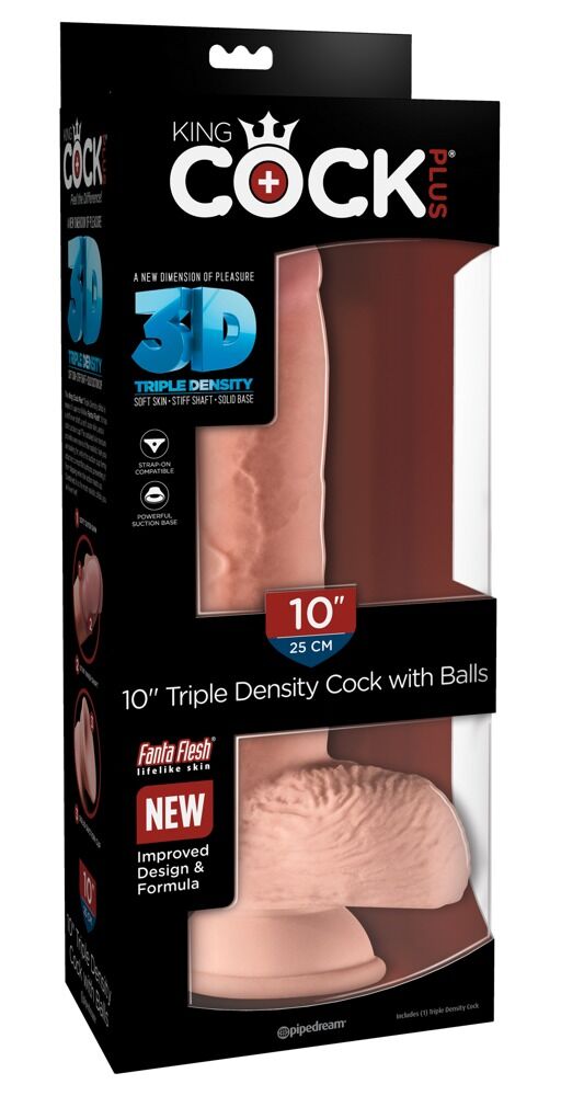 Dildo „10" Triple Density Cock with Balls“, 25 cm