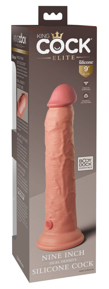 Naturdildo „9“ Dual Density Silicone Cock“ mit extra starkem Saugfuß