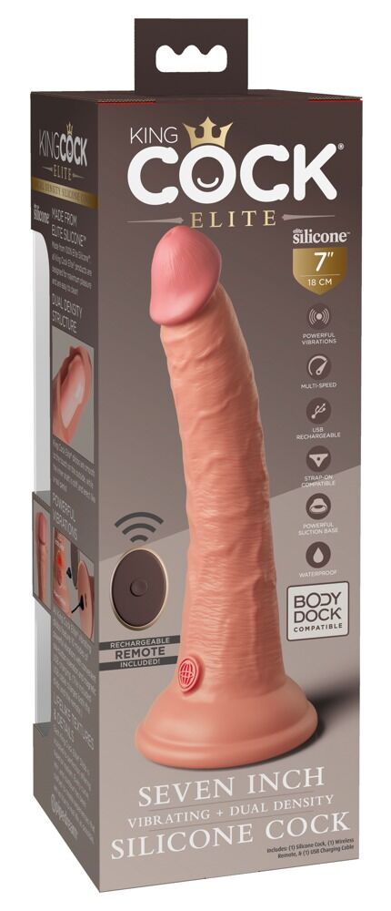 Naturvibrator „7“ Vibrating + Dual Density Silicone Cock with Remote“