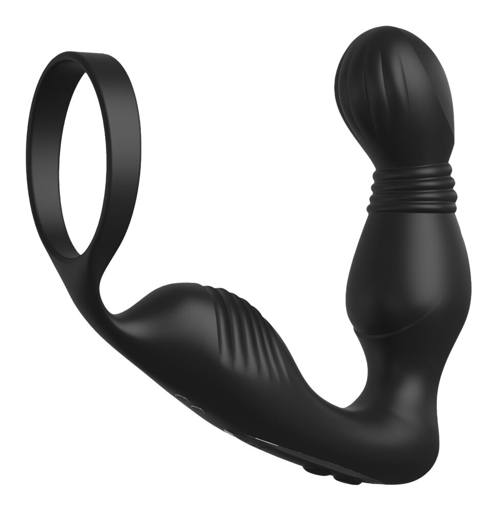 Analvibrator „Ass-Gasm Pro P-Spot Milker“ mit Penisring und nickender P-Punkt-Spitze