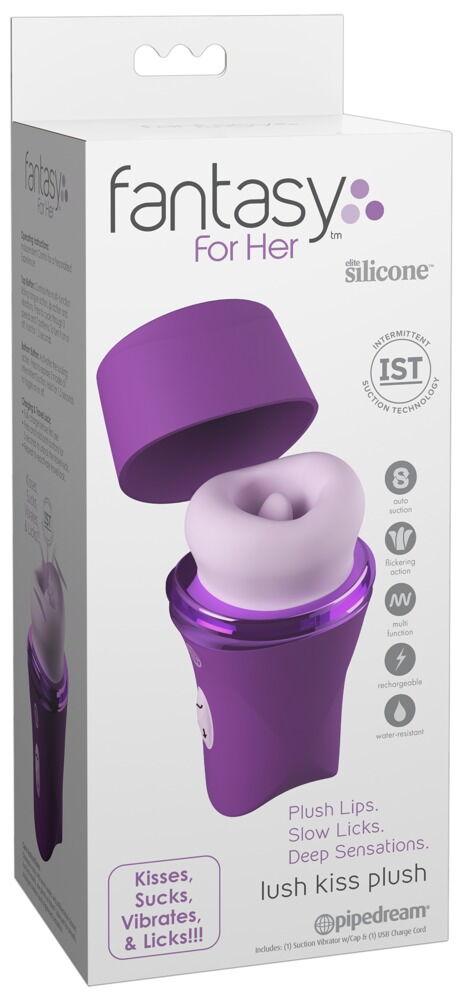 Zungenvibrator „Lush Kiss Plush“ mit saugenden Silikonlippen