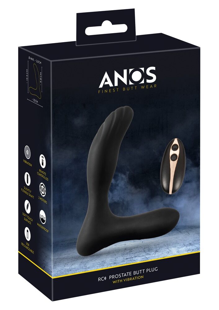 Analvibrator „RC Prostate Plug with Vibration“ mit kabelloser Fernbedienung, 7 Vibrationsmodi