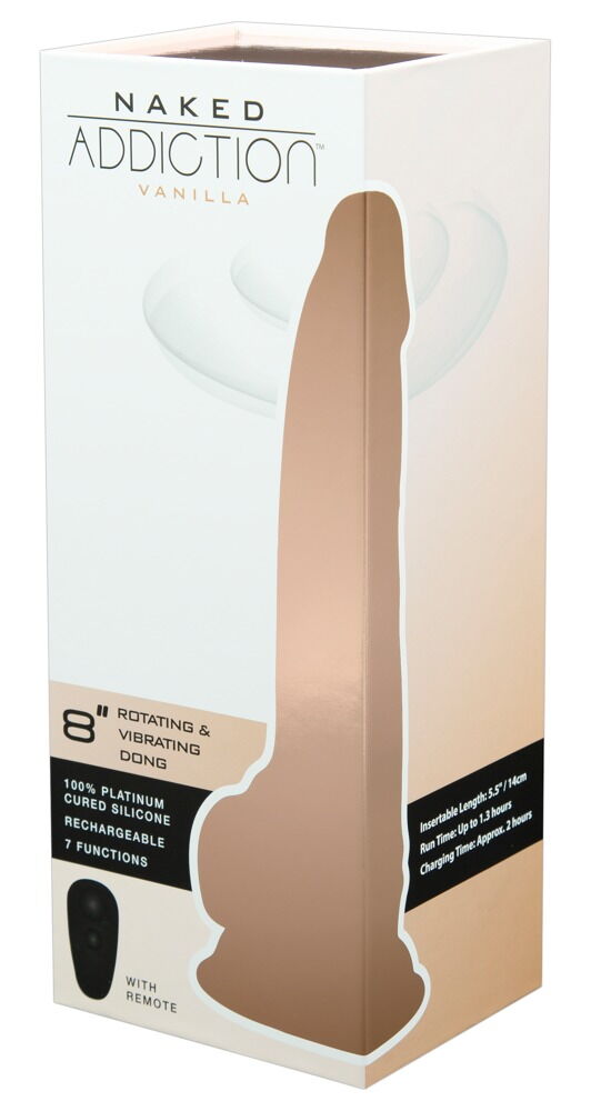 Naturvibrator „8" Rotating & Vibrating Dong“ mit Saugfuß