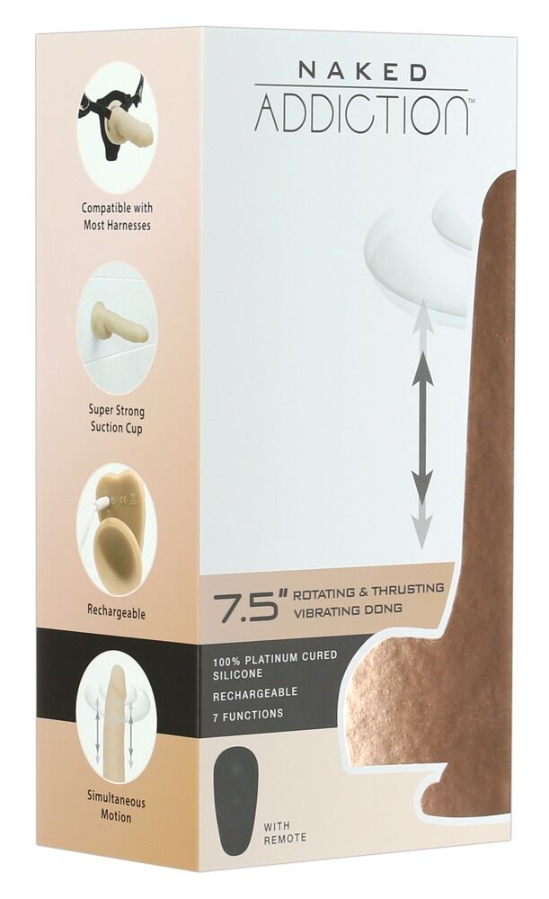 Naturvibrator „7,5" Rotating & Thrusting Vibrating Dong“ mit Saugfuß