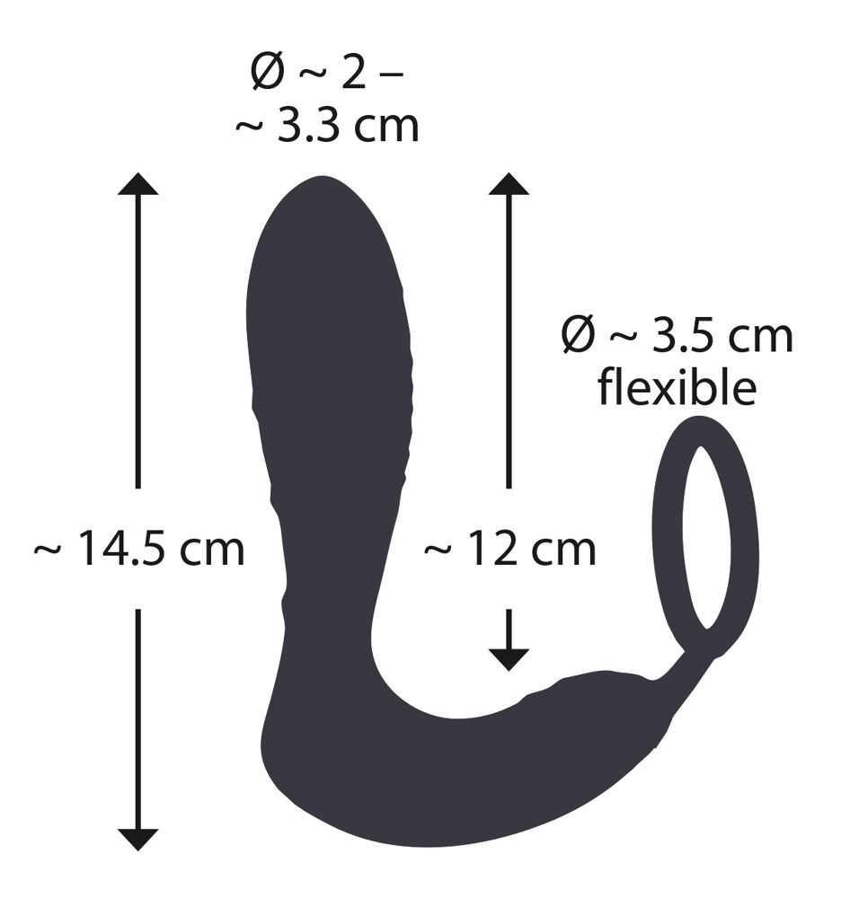 Analvibrator „RC Prostata Plug mit Penisring“