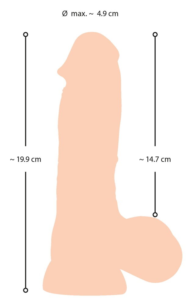 Naturdildo „Dildo with moveable Skin“ mit Saugfuß