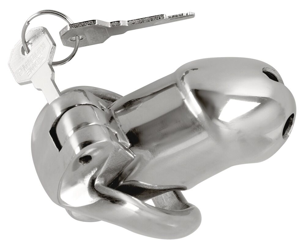 Peniskäfig „Chastity Cage Short“ aus Edelstahl, 289 g schwer