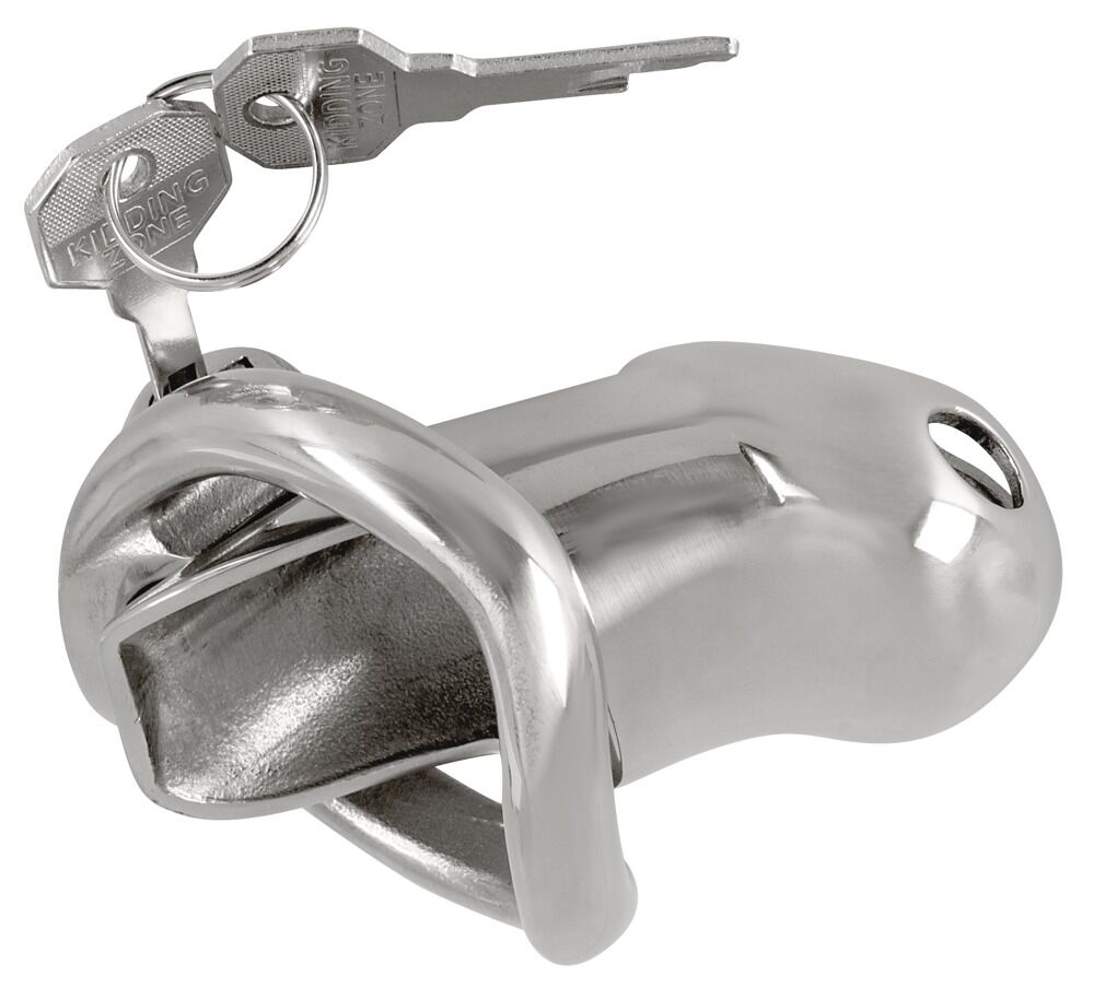 Peniskäfig „Chastity Cage Short“ aus Edelstahl, 289 g schwer