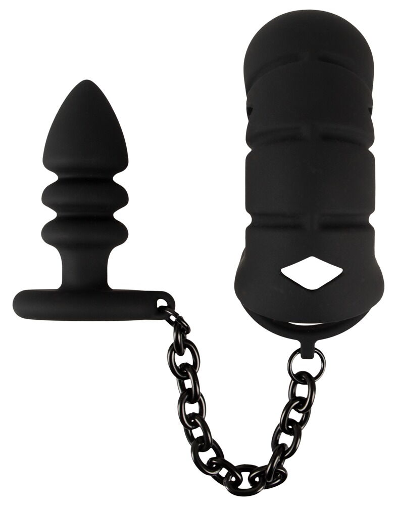 Peniskäfig „Cock cage with butt plug“ mit Analplug