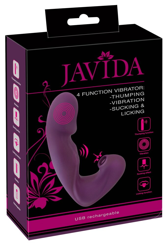 Vibrator „4 Function“ mit Klopf-Funktion und Klitoris-Sauger
