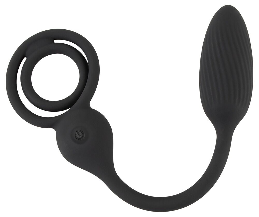 Vibro-Analplug mit Penis-/Hodenring