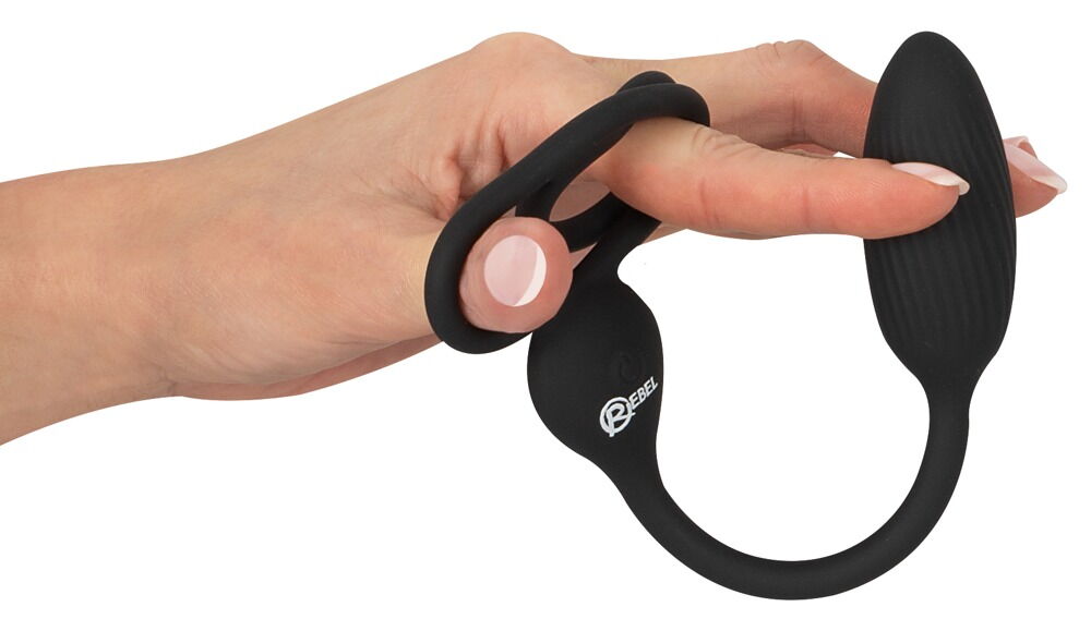 Vibro-Analplug mit Penis-/Hodenring