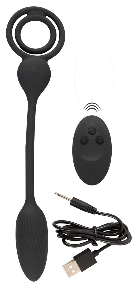 Vibro-Analplug mit Penis-/Hodenring