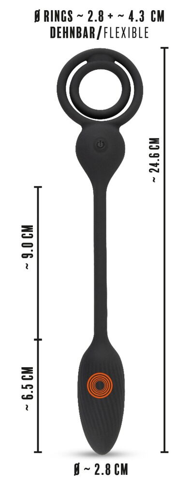 Vibro-Analplug mit Penis-/Hodenring