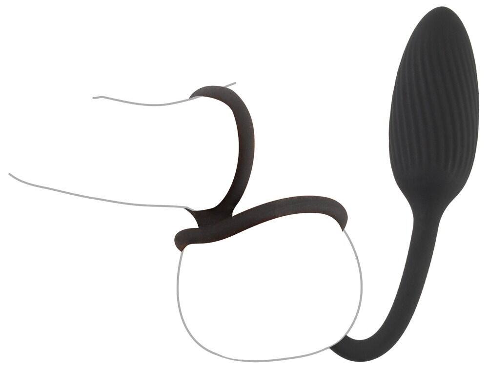 Vibro-Analplug mit Penis-/Hodenring