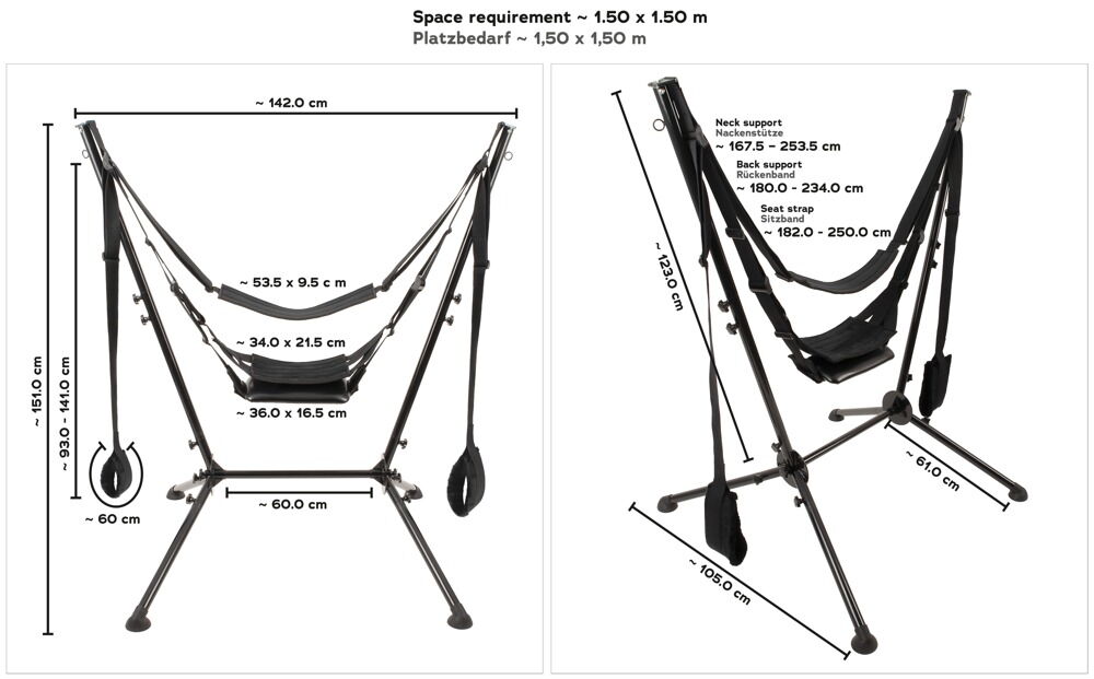 Liebesschaukel „Free standing Sex Swing“ bis zu 125 kg