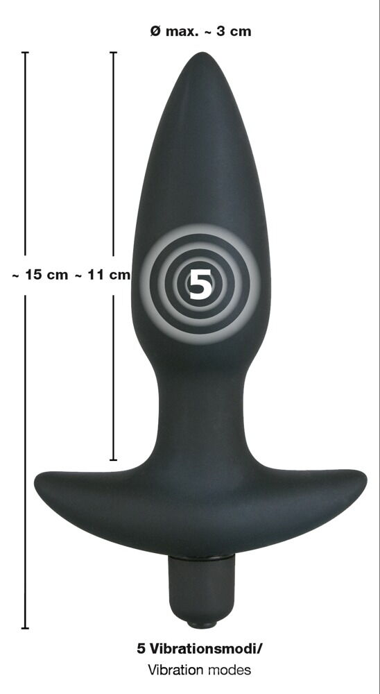 Analplug „Vibrating Plug“ mit 5 Vibrationsmodi