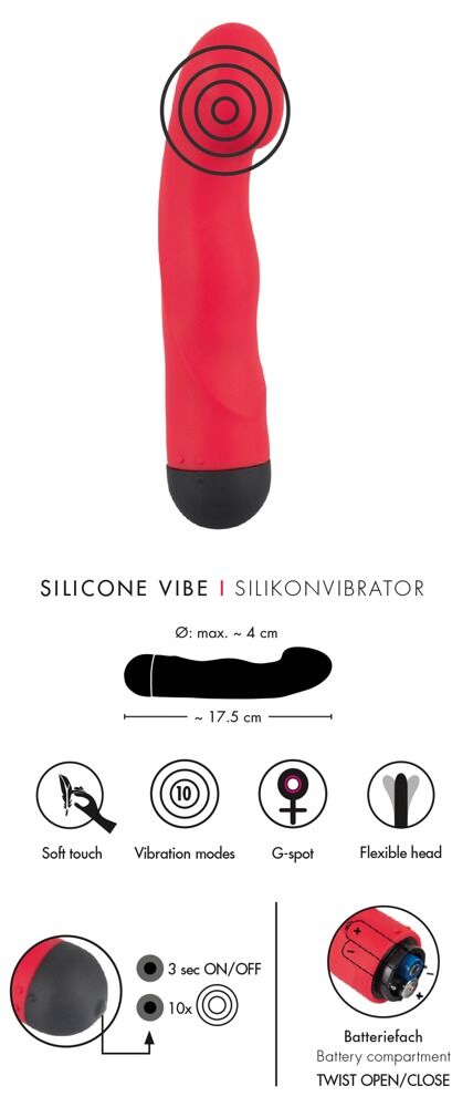 G-Punkt-Vibrator „SILICONE VIBE“, 17,5 cm