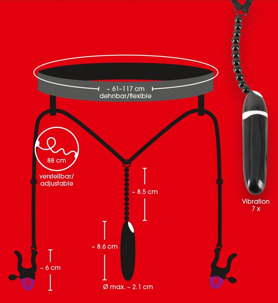 Vulvalippenspreizer "Spreader String" mit Vibrator