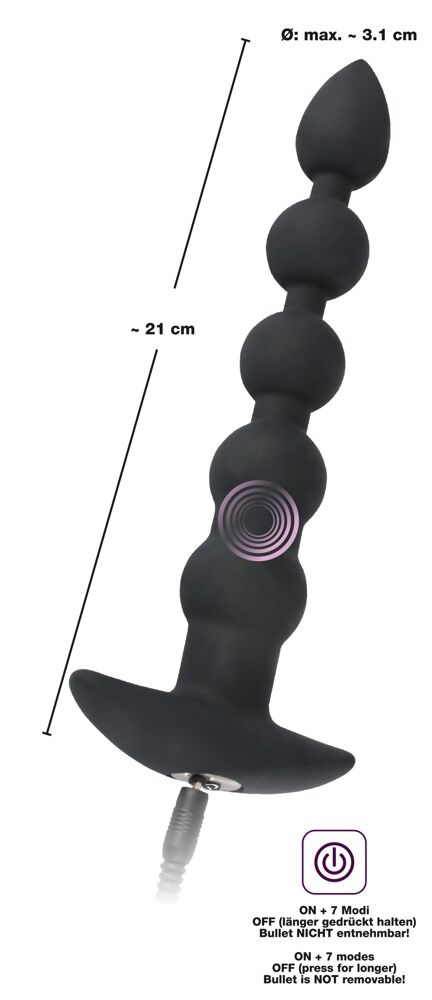 Analkugelstrang „Rechargeable Beads“ mit 7 Vibrationsmodi