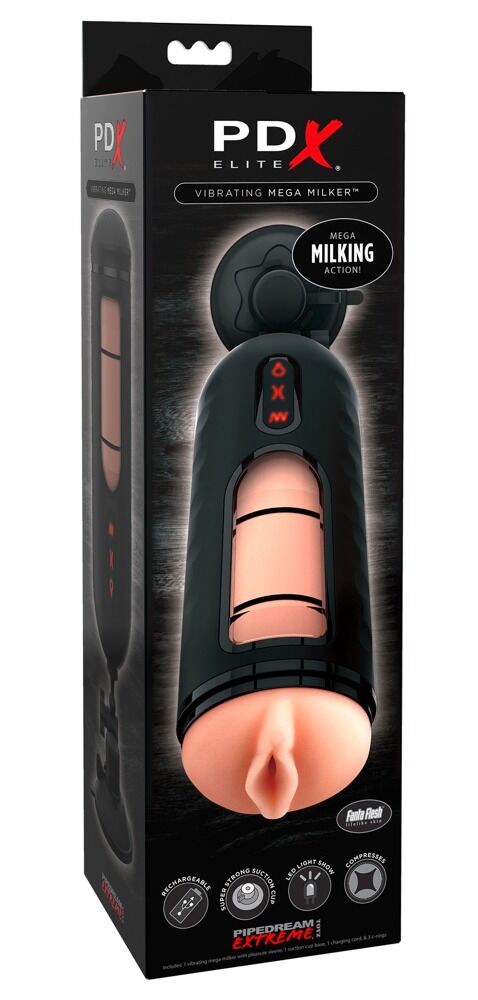 Masturbator „Elite Vibrating Mega Milker“,  6 Melk-Geschwindigkeiten, 7 Vibrationsmodi