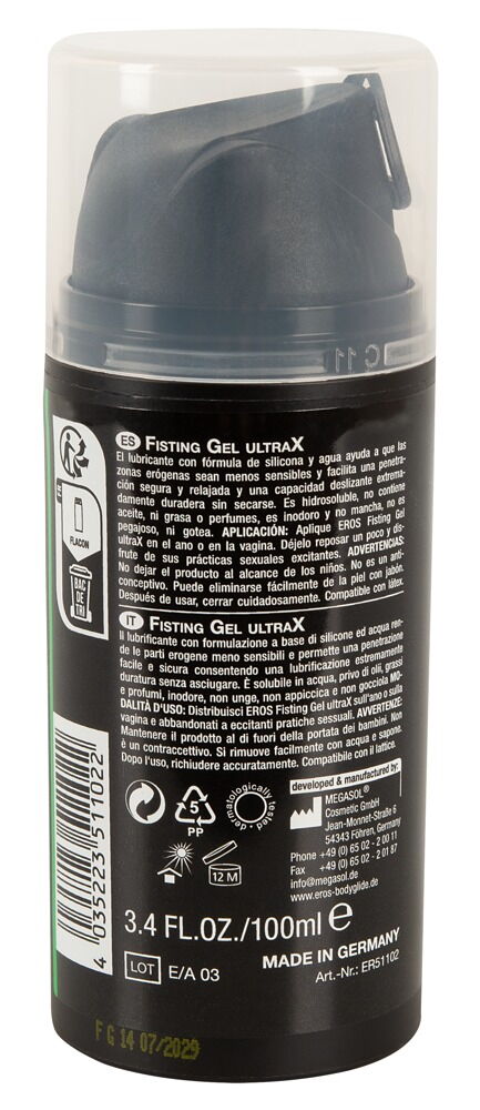 Gleitgel „Fisting UltraX“ mit Silikon-Wasser-Formulierung