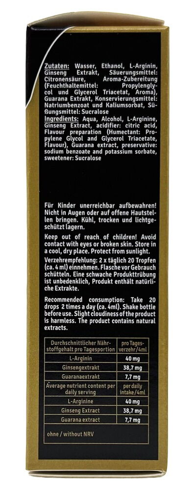 Tropfen „Gold Men“, Nahrungsergänzungsmittel