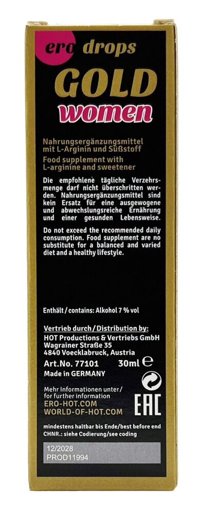 Tropfen „Gold Women“, Nahrungsergänzungsmittel