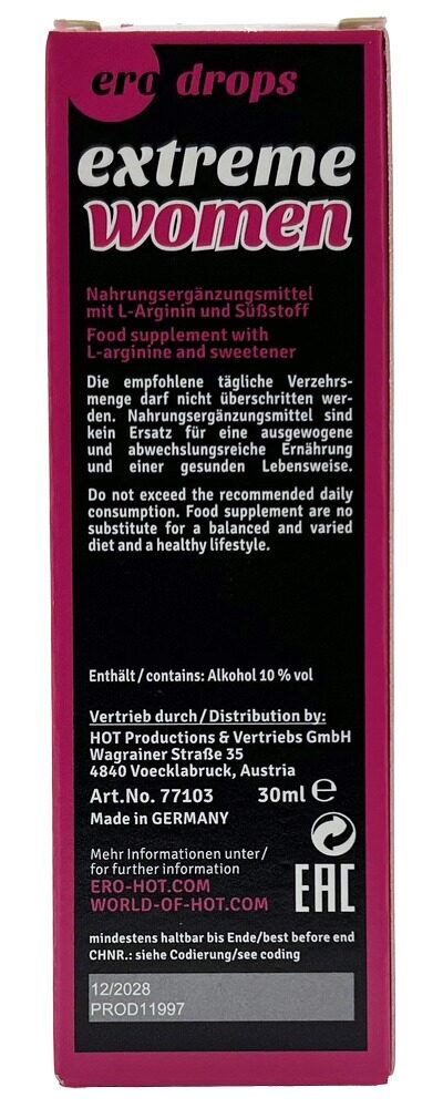 Tropfen „Extreme Women Strong“, Nahrungsergänzungsmittel