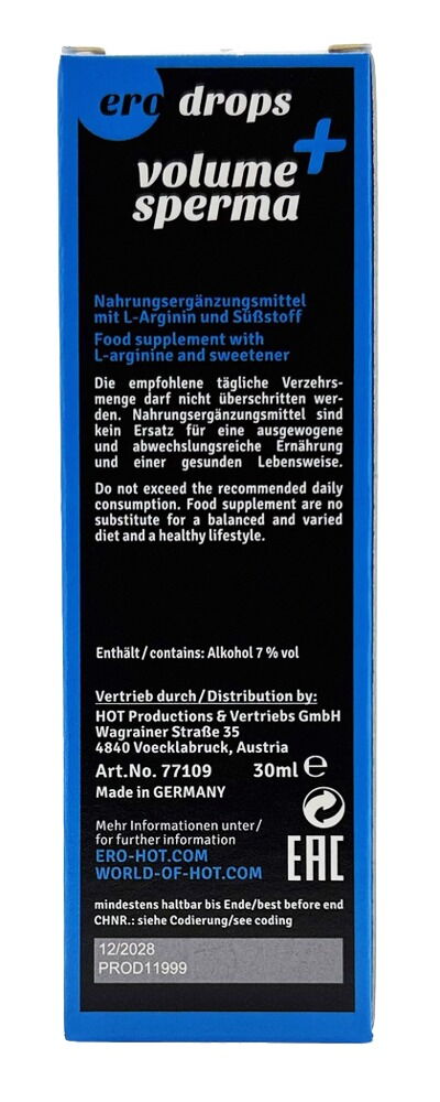 Tropfen „Volume Sp**ma“, Nahrungsergänzungsmittel