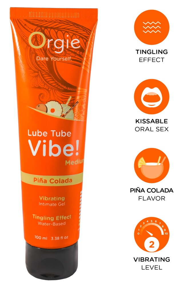 Erotik-Gel „Lube Tube Vibe! Piña Colada“ mit Vibrations-Effekt