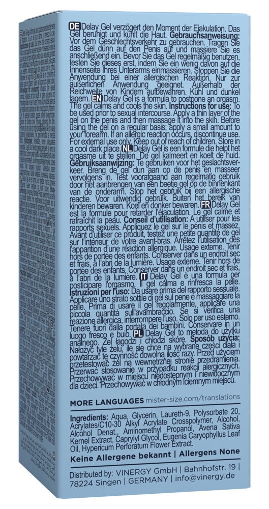 Verzögerungsgel „Delay“ mit kühlendem Effekt