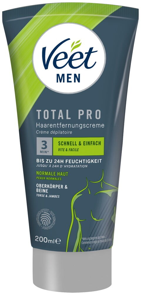 Enthaarungscreme „Veet Men TOTAL PRO“ für seinen Oberkörper & Beine