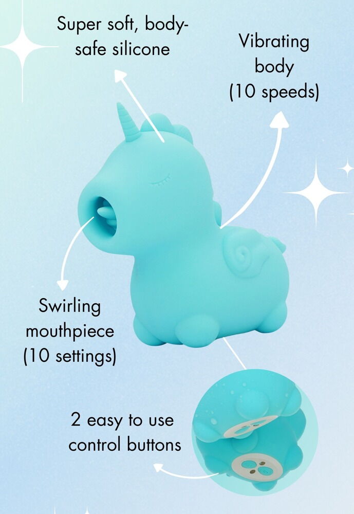 Auflegevibrator „Mount'n Peak“ im niedlichen Einhorn-Design