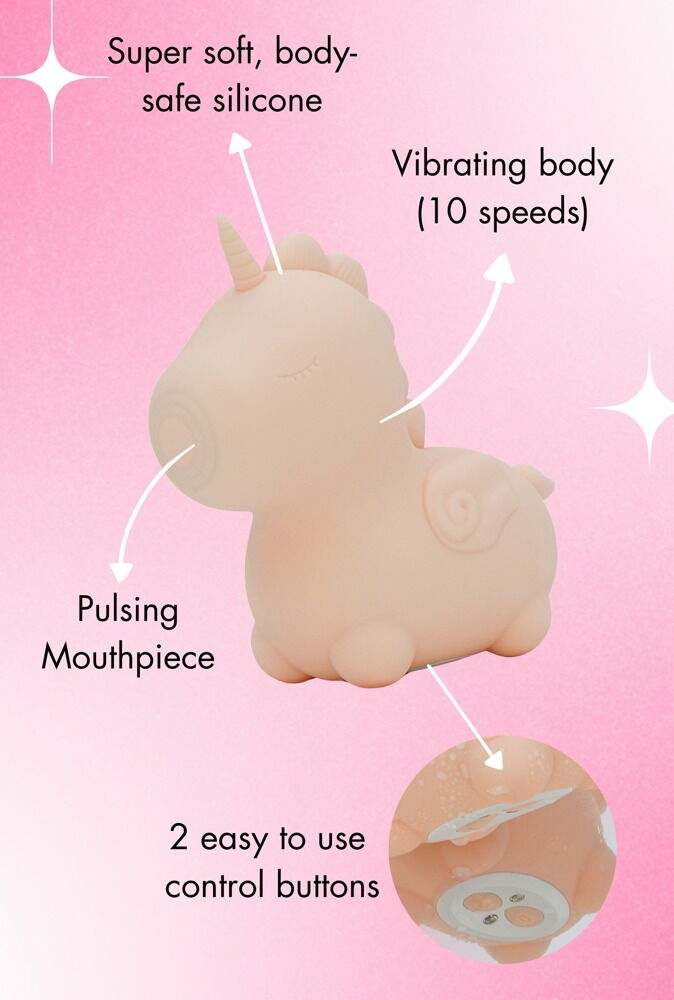 Auflegevibrator „Heart Throb“ im niedlichen Einhorn-Design