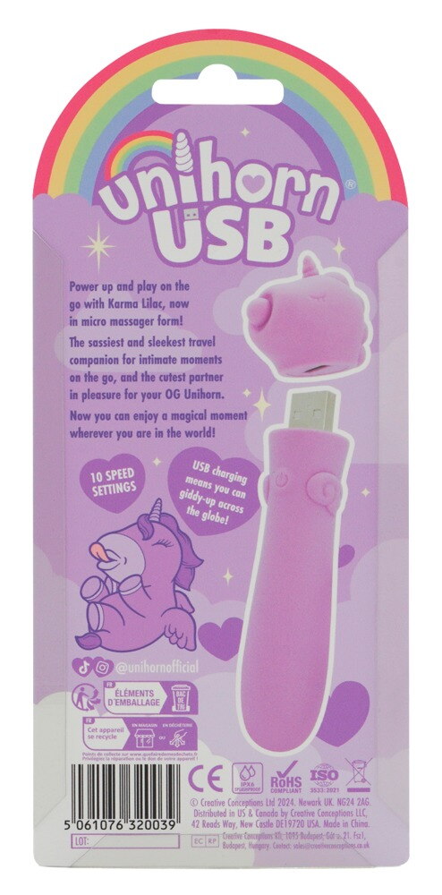 Minivibrator mit USB-Stecker unter’m Einhorn-Köpfchen