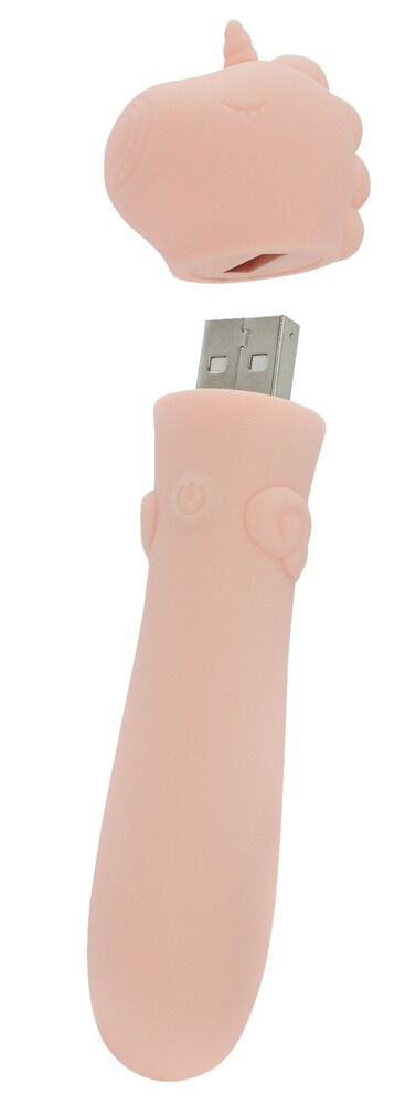 Minivibrator mit USB-Stecker unter’m Einhorn-Köpfchen