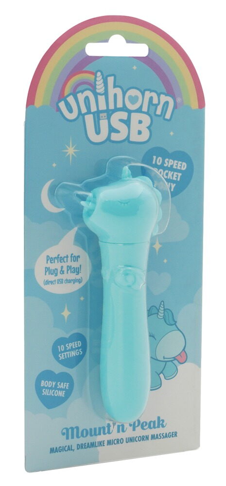 Minivibrator mit USB-Stecker unter’m Einhorn-Köpfchen